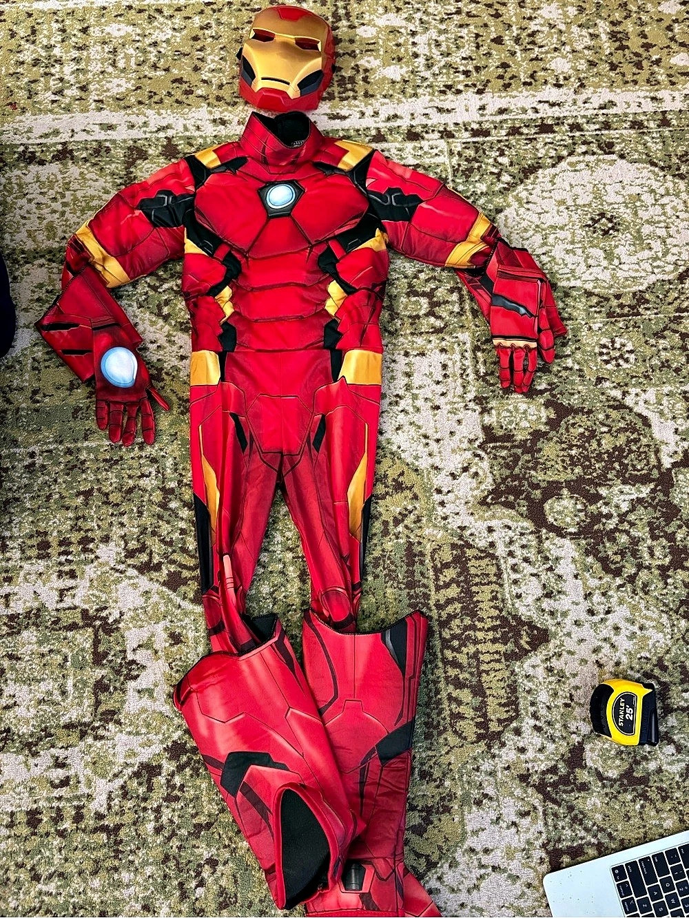 Marvel Iron Man Muscle Costume Set Red & Yellow, kids 6-9